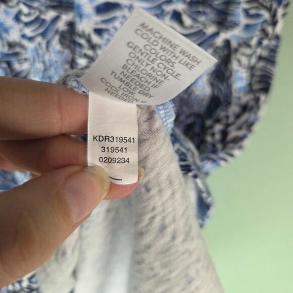 J Jill Womens M Sleeveless Henley Dress Blue Marine Coastal Garden Vacation - Picture 8 of 8